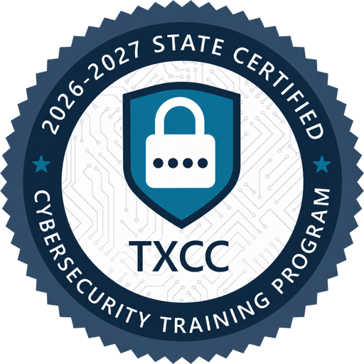 Texas Cyber Command 2026–2027 State-Certified Cybersecurity Training Program seal