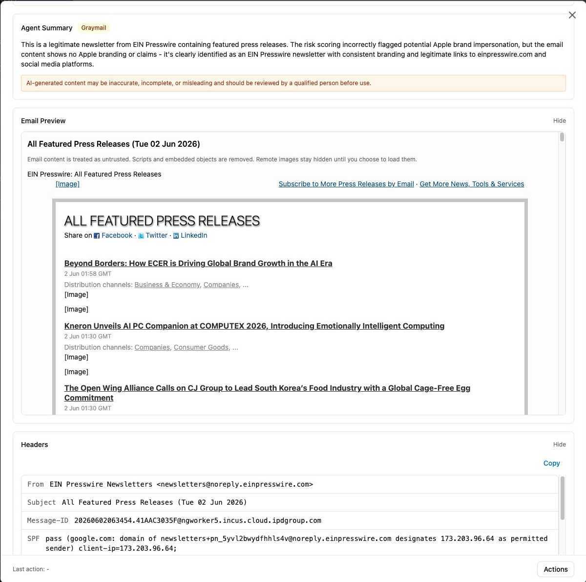AI summary in Threat Manager